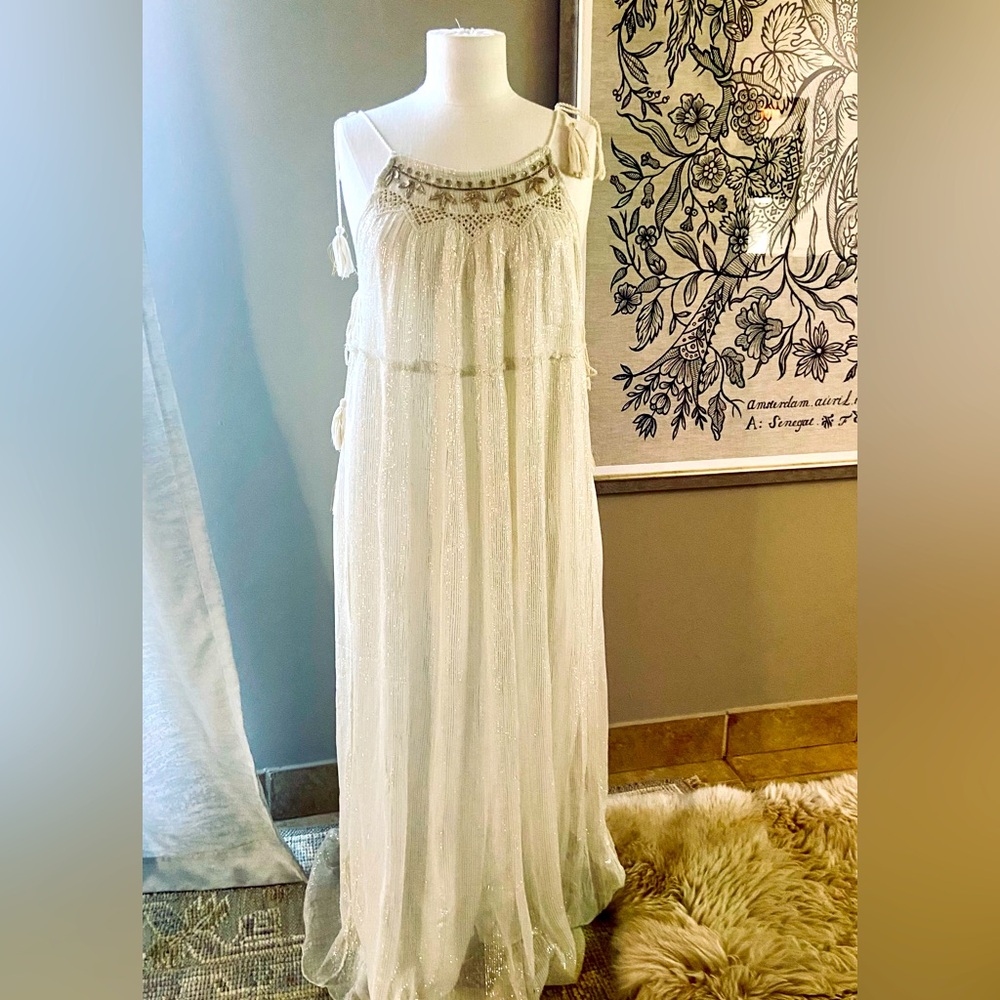 Anthropologie, RAGA metallic thread dress